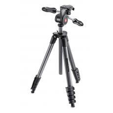 曼富图/Manfrotto MKCOMPACTADV-BK Compact Advanced高级铝合金三脚架5节三维云台套装（黑色）