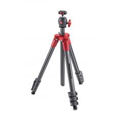 曼富图/Manfrotto MKCOMPACTLT-RD Compact Light  4节铝合金三脚架球型云台套装（红色新型顶板）